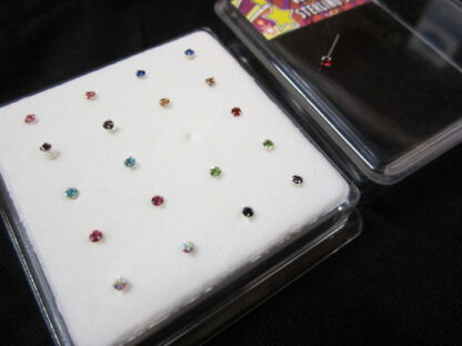 Pack 20 Nose studs DIAMANTE STERLING SILVER