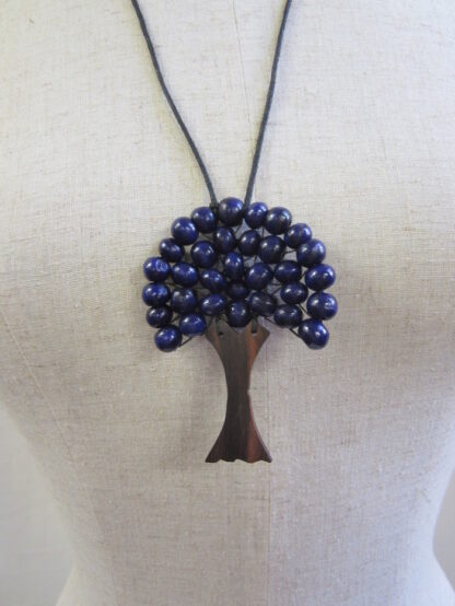 Wood Tree Necklace W String